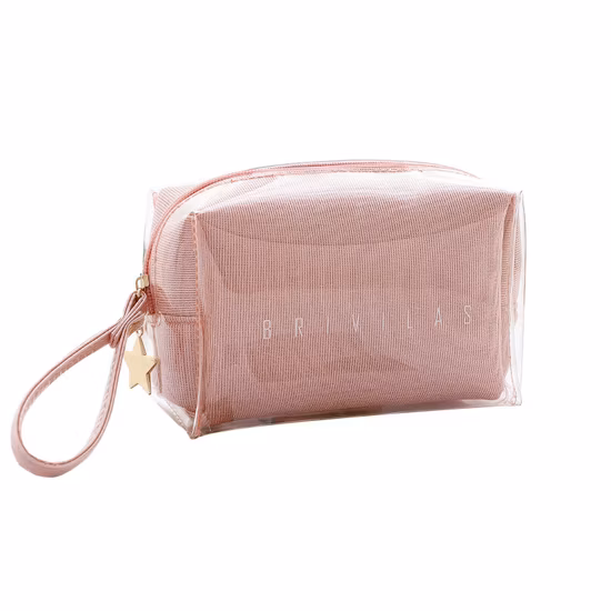 Bolsa de maquiagem feminina à prova d'água bonita bolsa de presente cosmética holográfica transparente PVC ou TPU moda de luxo viagem colorida transparente réplica bolsa cosmética