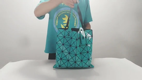 Sacolas geométricas de grife bolsas femininas fashion com refletivo holográfico para uso diário, compras, negócios RS-Cn1291-8