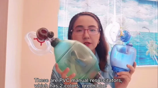 Fábrica de ressuscitadores manuais de PVC PVC Ambu Bag Factory com CE FDA Ambu Bag para tamanho infantil adulto pediátrico