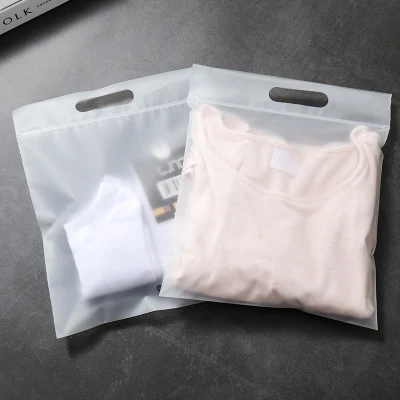 Plástico transparente impresso personalizado pe/pvc/peva/eva com zíperes sacos de zíper fosco para roupas roupas íntimas embalagem de roupas